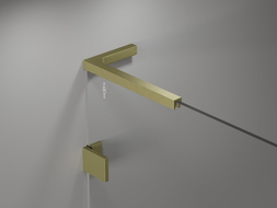 Mexen Lunar L parawan nawannowy 2-skrzydłowy lewy 100 x 150 cm, transparent, złoty szczotkowany - 897L-100-100-55-00-L