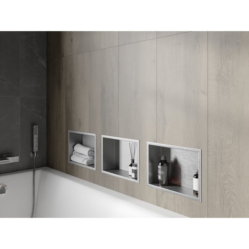 Mexen X-Wall-R półka wnękowa z kołnierzem 30 x 20 cm, inox - 1910302010
