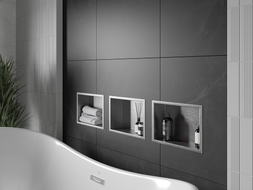 Mexen X-Wall-R półka wnękowa z kołnierzem 30 x 20 cm, inox - 1910302010