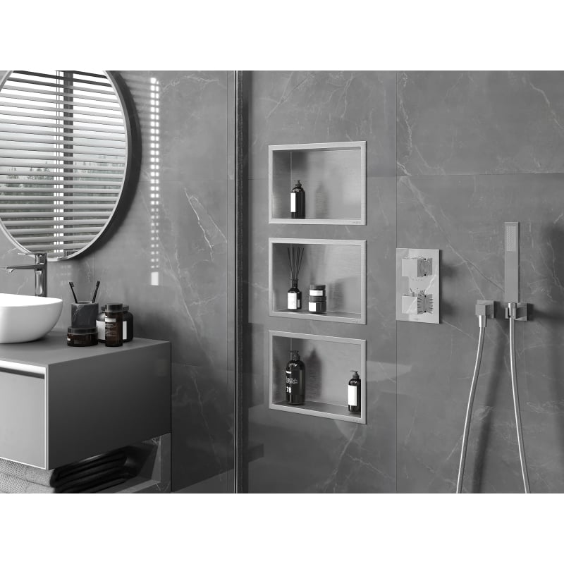 Mexen X-Wall-R półka wnękowa z kołnierzem 30 x 20 cm, inox - 1910302010