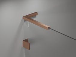 Mexen Lunar L parawan nawannowy 2-skrzydłowy lewy 110 x 150 cm, transparent, miedź szczotkowana - 897L-110-100-65-00-L