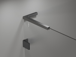 Mexen Lunar L parawan nawannowy 2-skrzydłowy lewy 90 x 150 cm, transparent, gun gray szczotkowany - 897L-090-100-66-00-L