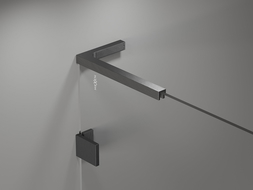 Mexen Lunar L parawan nawannowy 2-skrzydłowy lewy 100 x 150 cm, transparent, gun gray szczotkowany - 897L-100-100-66-00-L