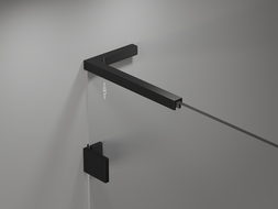 Mexen Lunar L parawan nawannowy 2-skrzydłowy lewy 110 x 150 cm, transparent, czarny - 897L-110-100-70-00-L