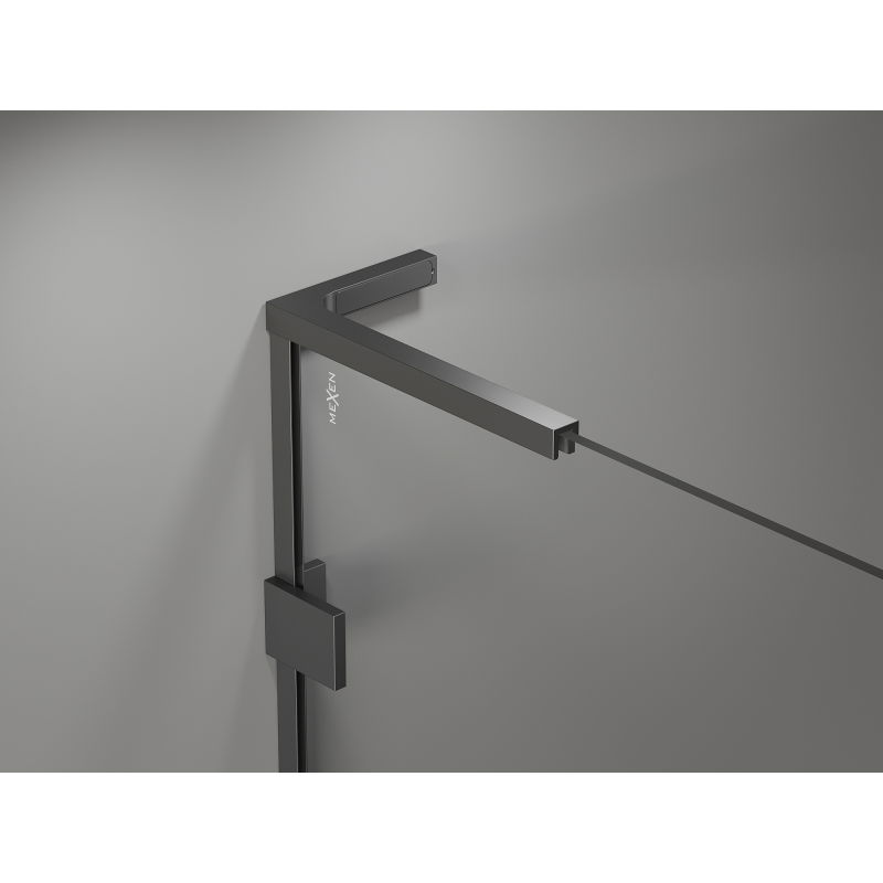 Mexen Lunar L parawan nawannowy 2-skrzydłowy lewy 120 x 150 cm, transparent, gun metal - 897L-120-100-95-00-L