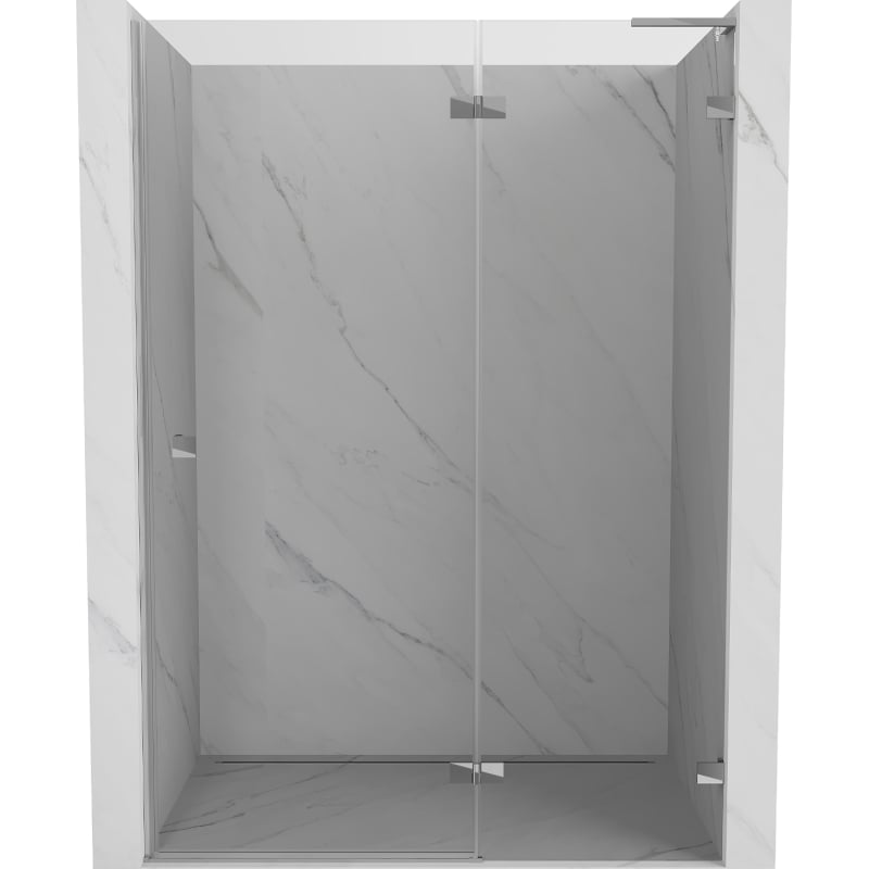 Mexen Lunar L drzwi prysznicowe uchylne prawe 130 cm, transparent, chrom - 834L-130-000-01-00-P