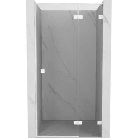 Mexen Lunar L drzwi prysznicowe uchylne prawe 85 cm, transparent, białe - 834L-085-000-20-00-P