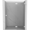 Mexen Lunar L drzwi prysznicowe uchylne prawe 140 cm, transparent, białe - 834L-140-000-20-00-P