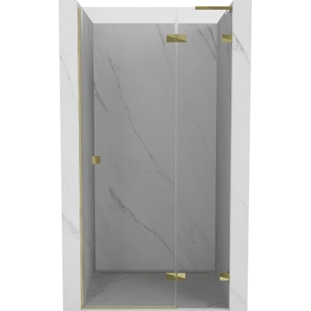 Mexen Lunar L drzwi prysznicowe uchylne prawe 80 cm, transparent, złote - 834L-080-000-50-00-P