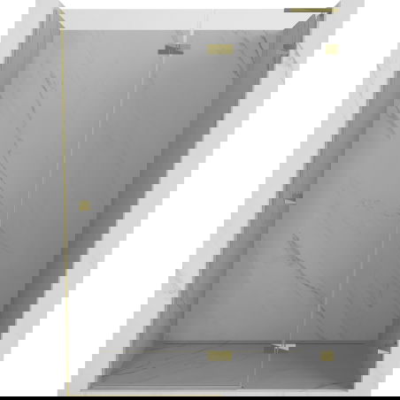 Mexen Lunar L drzwi prysznicowe uchylne prawe 130 cm, transparent, złote - 834L-130-000-50-00-P