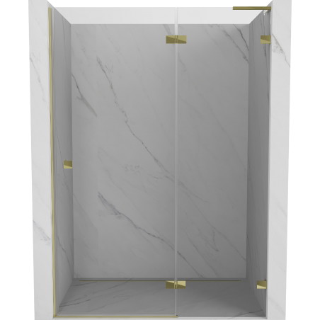 Mexen Lunar L drzwi prysznicowe uchylne prawe 140 cm, transparent, złote - 834L-140-000-50-00-P