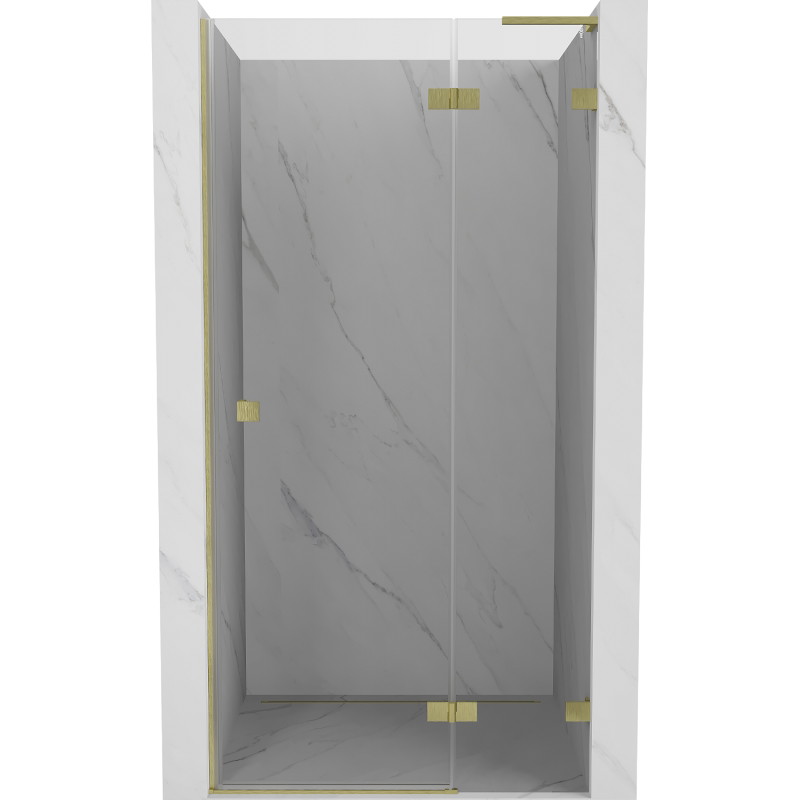 Mexen Lunar L drzwi prysznicowe uchylne prawe 105 cm, transparent, złote szczotkowane - 834L-105-000-55-00-P