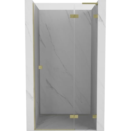 Mexen Lunar L drzwi prysznicowe uchylne prawe 105 cm, transparent, złote szczotkowane - 834L-105-000-55-00-P
