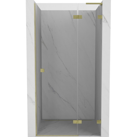 Mexen Lunar L drzwi prysznicowe uchylne prawe 125 cm, transparent, złote szczotkowane - 834L-125-000-55-00-P
