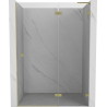 Mexen Lunar L drzwi prysznicowe uchylne prawe 130 cm, transparent, złote szczotkowane - 834L-130-000-55-00-P
