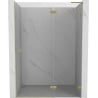 Mexen Lunar L drzwi prysznicowe uchylne prawe 135 cm, transparent, złote szczotkowane - 834L-135-000-55-00-P