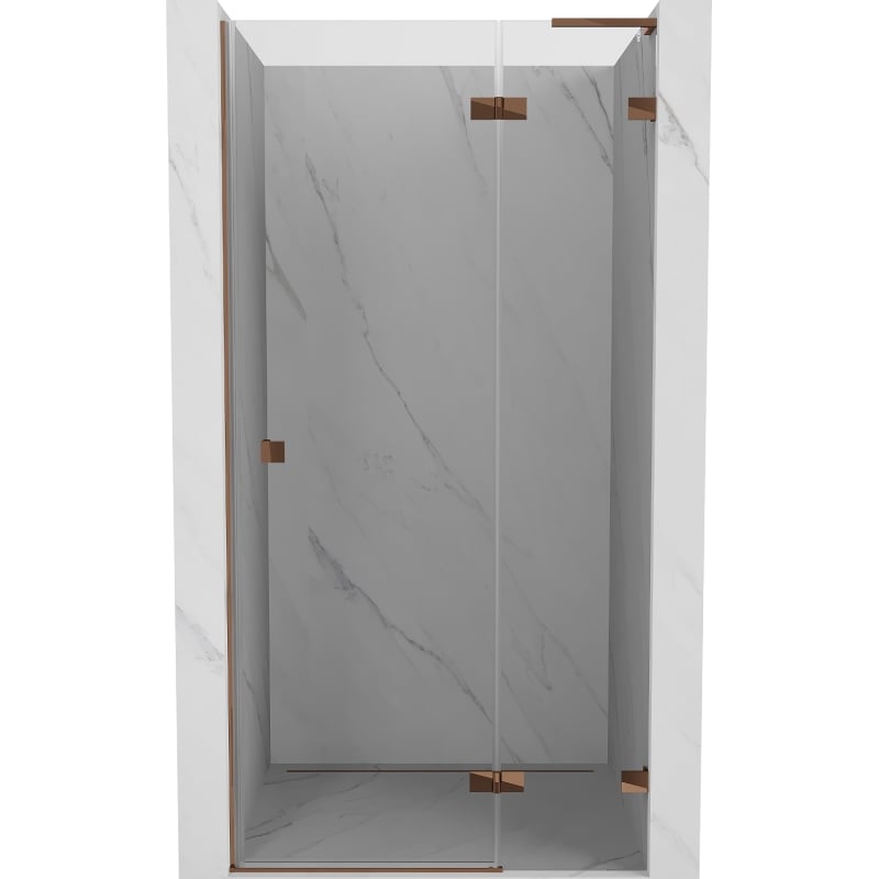 Mexen Lunar L drzwi prysznicowe uchylne prawe 90 cm, transparent, różowe złoto - 834L-090-000-60-00-P