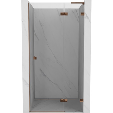 Mexen Lunar L drzwi prysznicowe uchylne prawe 90 cm, transparent, różowe złoto - 834L-090-000-60-00-P