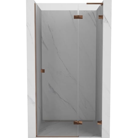 Mexen Lunar L drzwi prysznicowe uchylne prawe 110 cm, transparent, różowe złoto - 834L-110-000-60-00-P