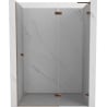 Mexen Lunar L drzwi prysznicowe uchylne prawe 135 cm, transparent, różowe złoto - 834L-135-000-60-00-P