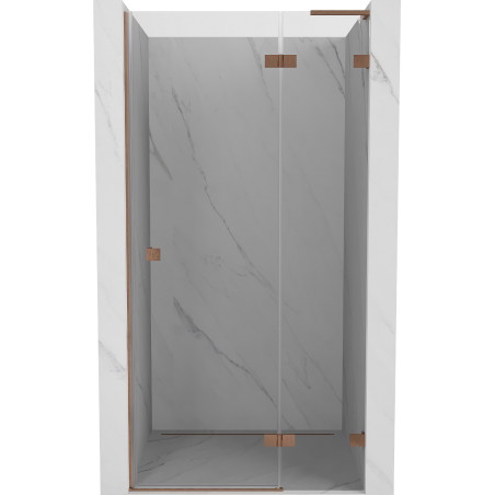 Mexen Lunar L drzwi prysznicowe uchylne prawe 100 cm, transparent, miedź szczotkowana - 834L-100-000-65-00-P