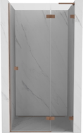 Mexen Lunar L drzwi prysznicowe uchylne prawe 85 cm, transparent, miedź szczotkowana - 834L-085-000-65-00-P