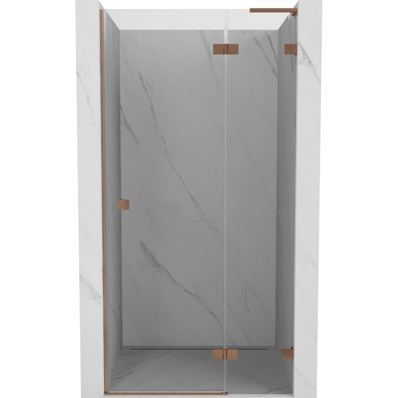 Mexen Lunar L drzwi prysznicowe uchylne prawe 95 cm, transparent, miedź szczotkowana - 834L-095-000-65-00-P