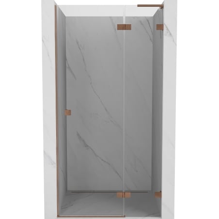 Mexen Lunar L drzwi prysznicowe uchylne prawe 95 cm, transparent, miedź szczotkowana - 834L-095-000-65-00-P
