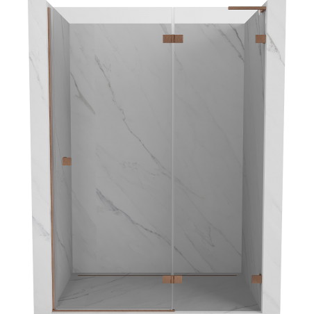 Mexen Lunar L drzwi prysznicowe uchylne prawe 140 cm, transparent, miedź szczotkowana - 834L-140-000-65-00-P