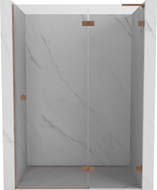 Mexen Lunar L drzwi prysznicowe uchylne prawe 140 cm, transparent, miedź szczotkowana - 834L-140-000-65-00-P