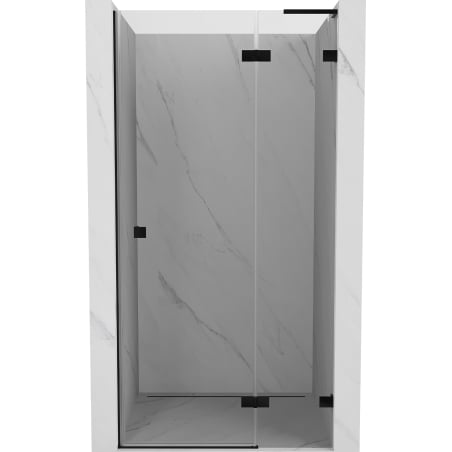 Mexen Lunar L drzwi prysznicowe uchylne prawe 85 cm, transparent, czarne - 834L-085-000-70-00-P