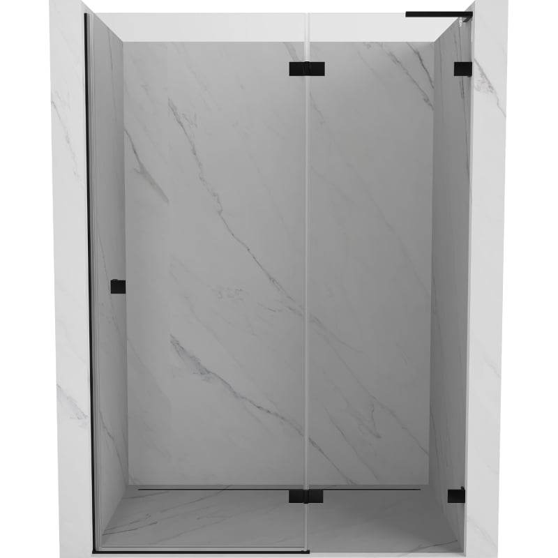 Mexen Lunar L drzwi prysznicowe uchylne prawe 140 cm, transparent, czarne - 834L-140-000-70-00-P