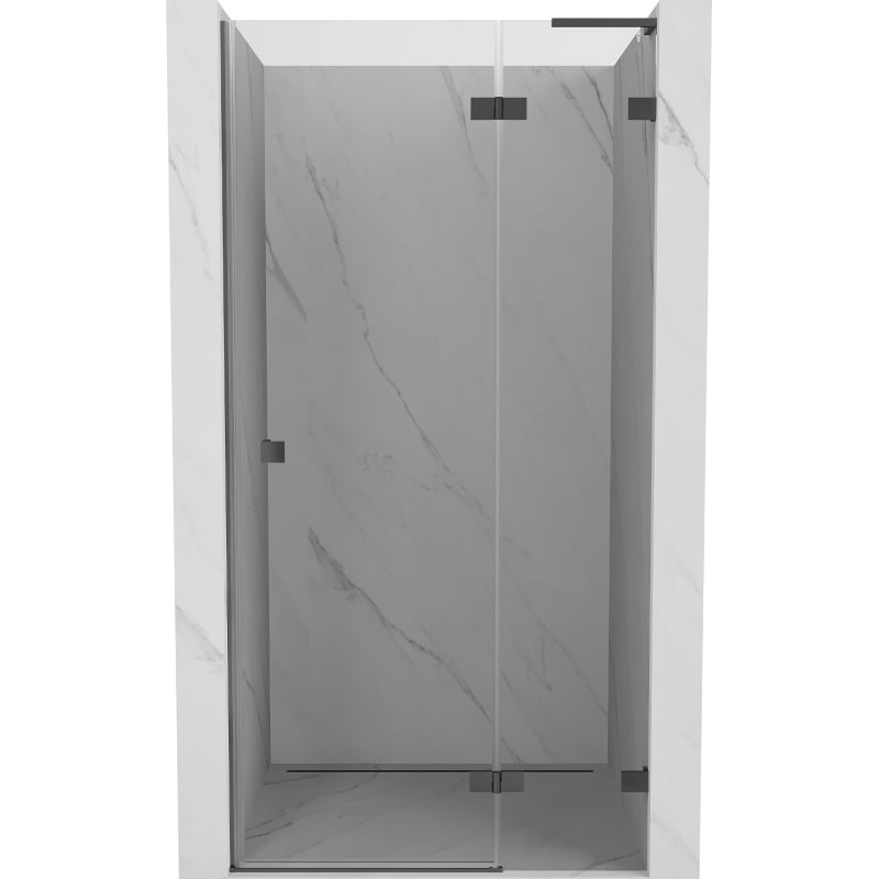 Mexen Lunar L drzwi prysznicowe uchylne prawe 125 cm, transparent, gun metal - 834L-125-000-95-00-P