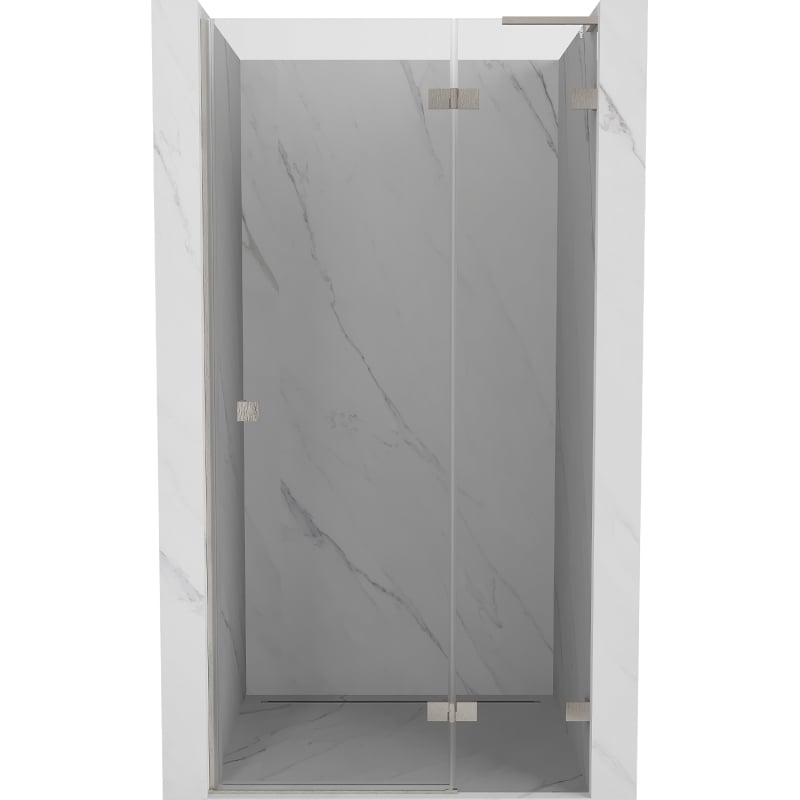 Mexen Lunar L drzwi prysznicowe uchylne prawe 95 cm, transparent, nikiel szczotkowany - 834L-095-000-97-00-P
