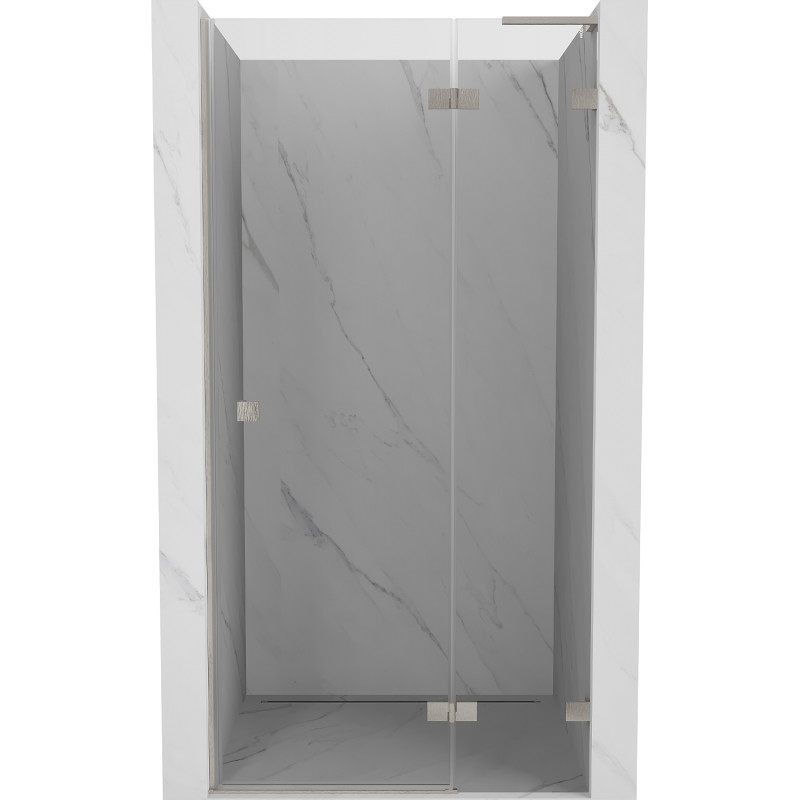 Mexen Lunar L drzwi prysznicowe uchylne prawe 105 cm, transparent, nikiel szczotkowany - 834L-105-000-97-00-P