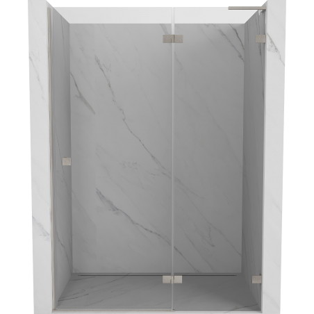 Mexen Lunar L drzwi prysznicowe uchylne prawe 140 cm, transparent, nikiel szczotkowany - 834L-140-000-97-00-P