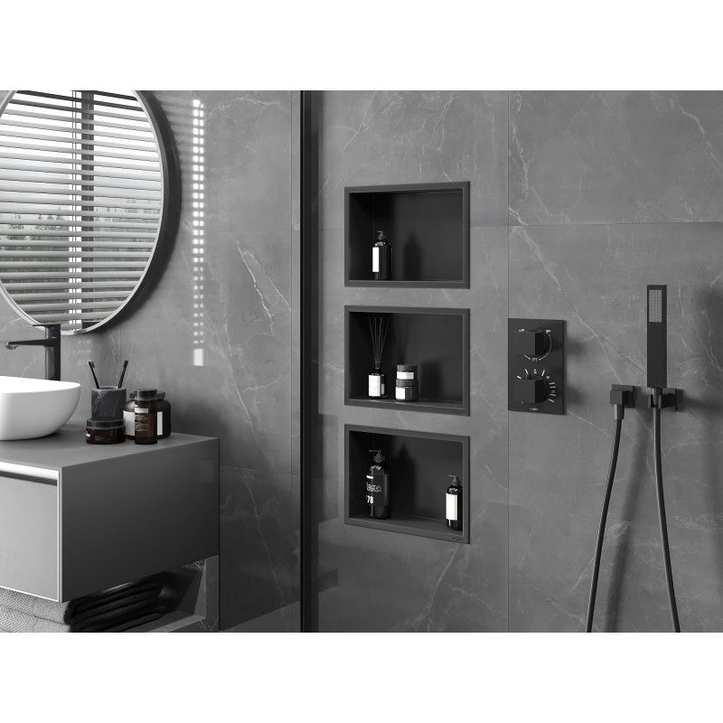 Mexen X-Wall-R półka wnękowa z kołnierzem 30 x 20 cm, czarna - 1970302010