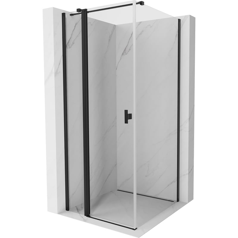 Mexen Mist T kabina prysznicowa uchylna 80 x 80 cm, transparent, czarna - 8A4T-080-080-70-00