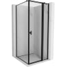 Mexen Mist T kabina prysznicowa uchylna prawa 80 x 80 cm, czarna ramka, czarna - 8A4T-080-080-70-70-P