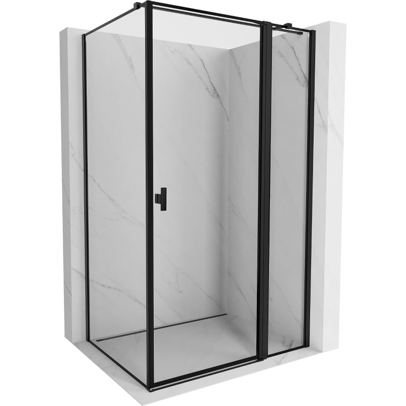 Mexen Mist T kabina prysznicowa uchylna prawa 80 x 85 cm, czarna ramka, czarna - 8A4T-080-085-70-70-P