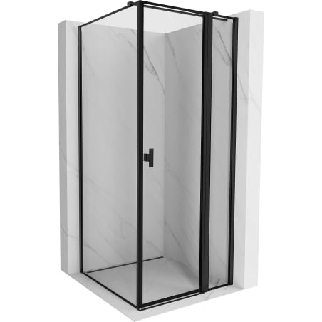 Mexen Mist T kabina prysznicowa uchylna prawa 120 x 120 cm, czarna ramka, czarna - 8A4T-120-120-70-70-P