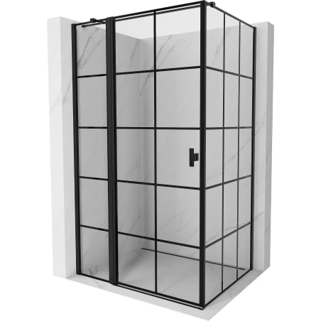 Mexen Mist T kabina prysznicowa uchylna lewa 120 x 80 cm, czarna kratka, czarna - 8A4T-120-080-70-77-L