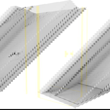 Mexen Mist Duo kabina prysznicowa uchylna 90 x 70 cm, transparent, złota - 8A4-090-070-50-00