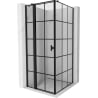 Mexen Mist T kabina prysznicowa uchylna lewa 95 x 95 cm, czarna kratka, czarna - 8A4T-095-095-70-77-L
