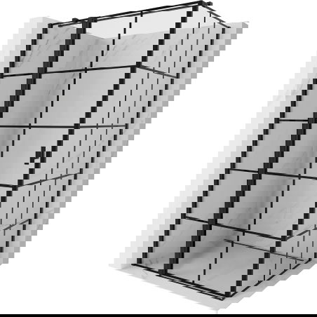 Mexen Mist T kabina prysznicowa uchylna lewa 85 x 120 cm, czarna kratka, czarna - 8A4T-085-120-70-77-L