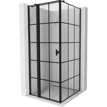 Mexen Mist T kabina prysznicowa uchylna lewa 120 x 120 cm, czarna kratka, czarna - 8A4T-120-120-70-77-L