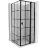 Mexen Mist T kabina prysznicowa uchylna prawa 80 x 80 cm, czarna kratka, czarna - 8A4T-080-080-70-77-P