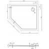 Mexen Flow brodzik pięciokątny slim prawy 80 x 100 cm, czarny mat - 46P708010R