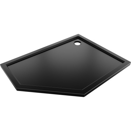 Mexen Flow brodzik pięciokątny slim prawy 80 x 100 cm, czarny mat - 46P708010R