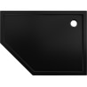 Mexen Flow brodzik pięciokątny slim prawy 80 x 100 cm, czarny mat - 46P708010R